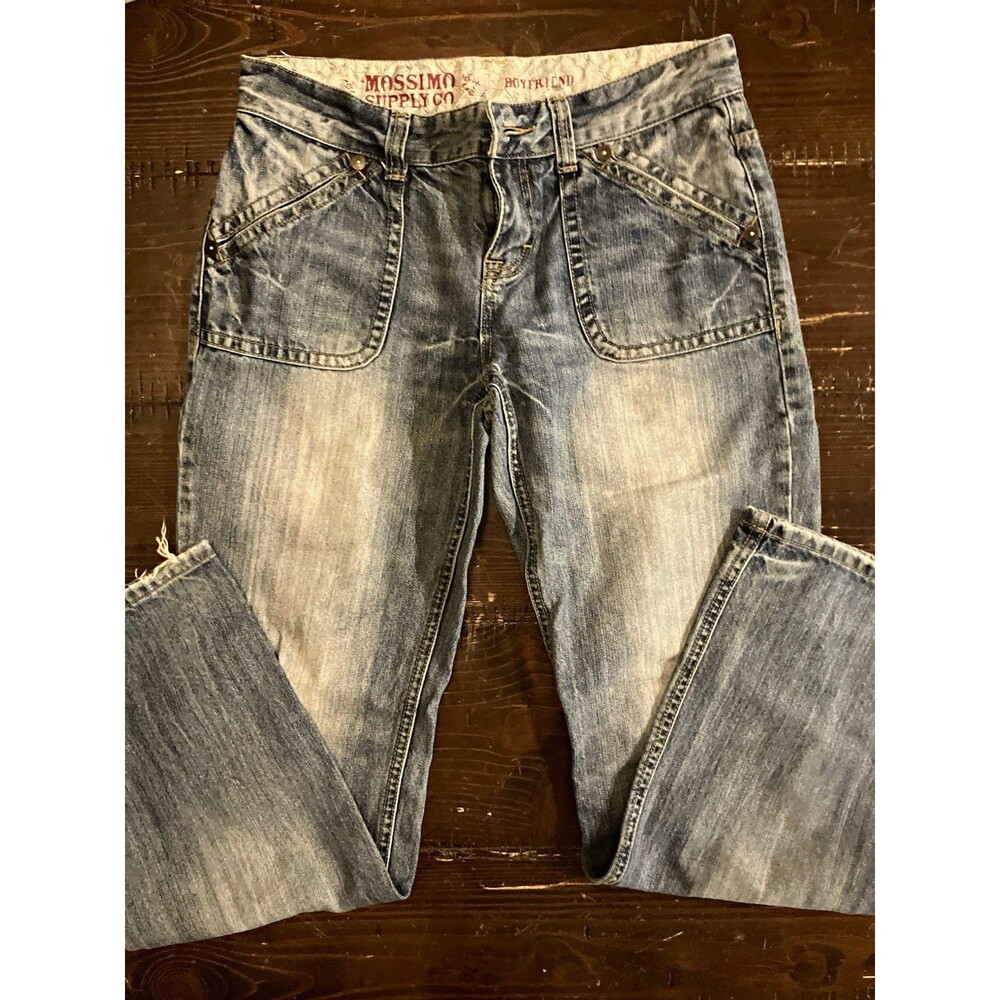 Mossimo Supply Co Women’s Light Wash Blue Boyfriend Denim Jeans Cotton 5-Pocket